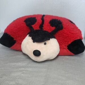 Pillow Pet Ladybug Plush Folding Stuffed Animal Red Black Spotted Large 18 inch